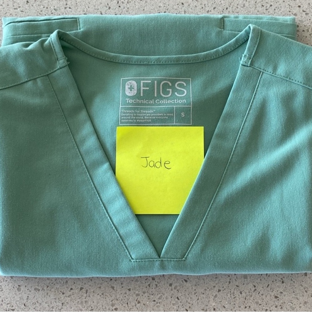 Figs Jade Green Scrub Top